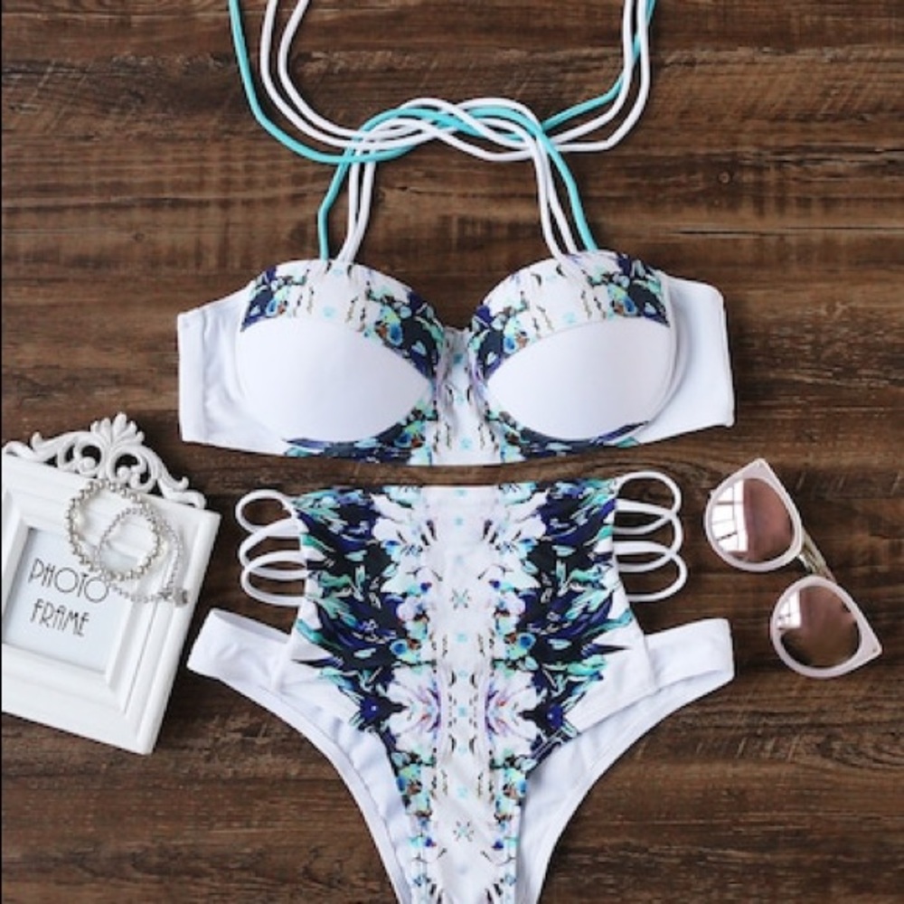 High waisted Colorful Baiting Suit